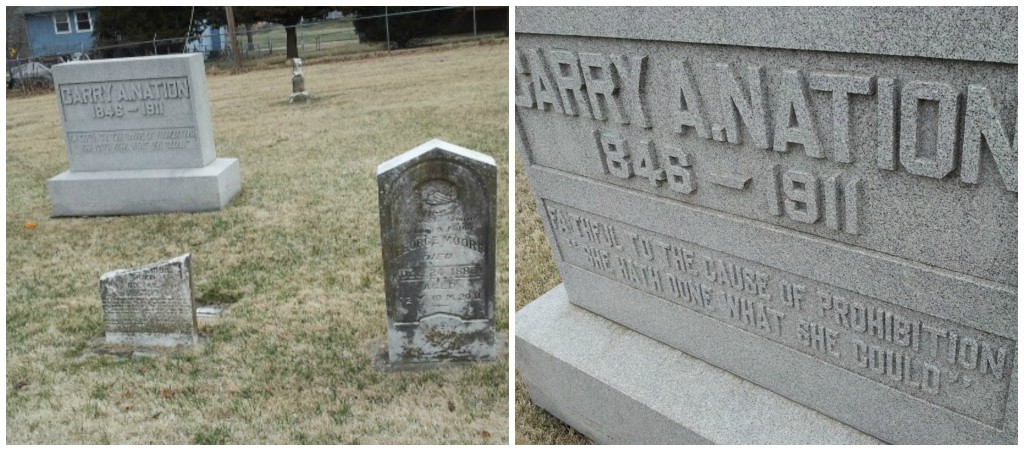 Carry was buried in the family plot in Belton. Missouri. The WCTU erected her headstone using her own words
