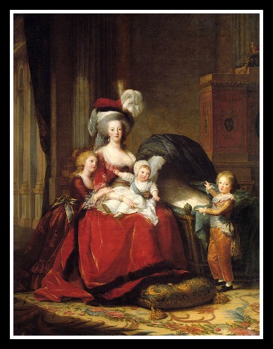 Portrait where baby Sophie was painted out (by Elizabeth Vigee Lebrun)
