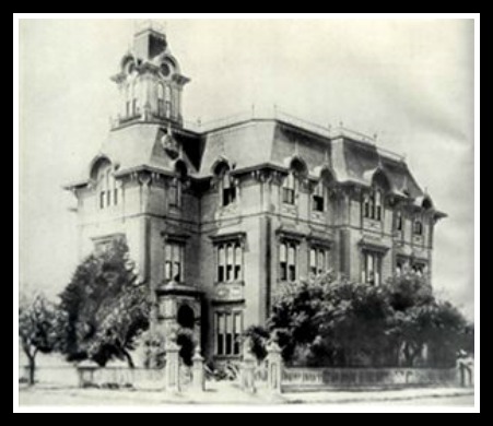 Oakland High (this building was in use until the year before she graduated with Jack London...how about that?) Courtesy OHS History