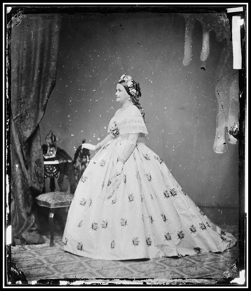 Mary Lincoln in a Lizzy Keckly dress, 1861