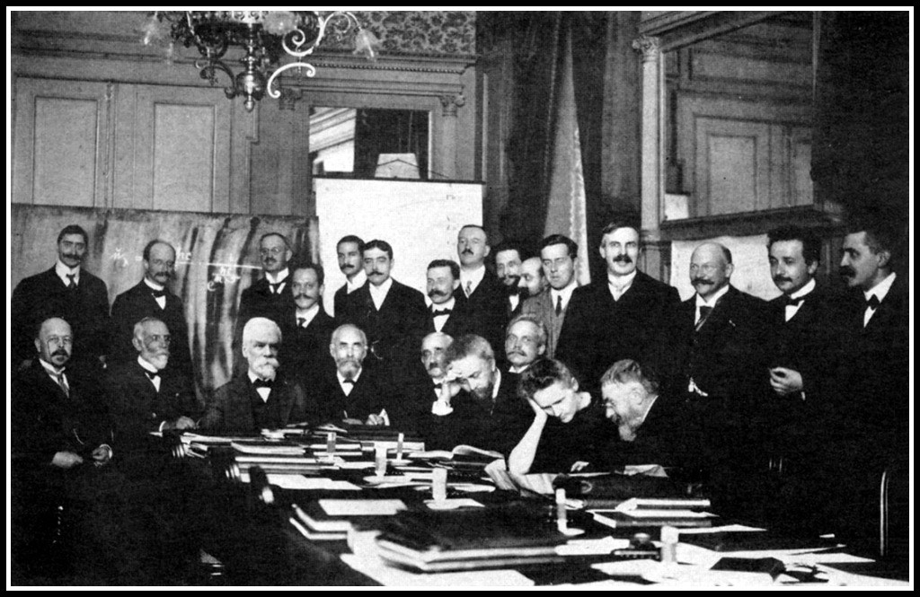 1911 Solevay Conference (Marie, only woman, Paul0-standing far right next to Albert Einstein.
