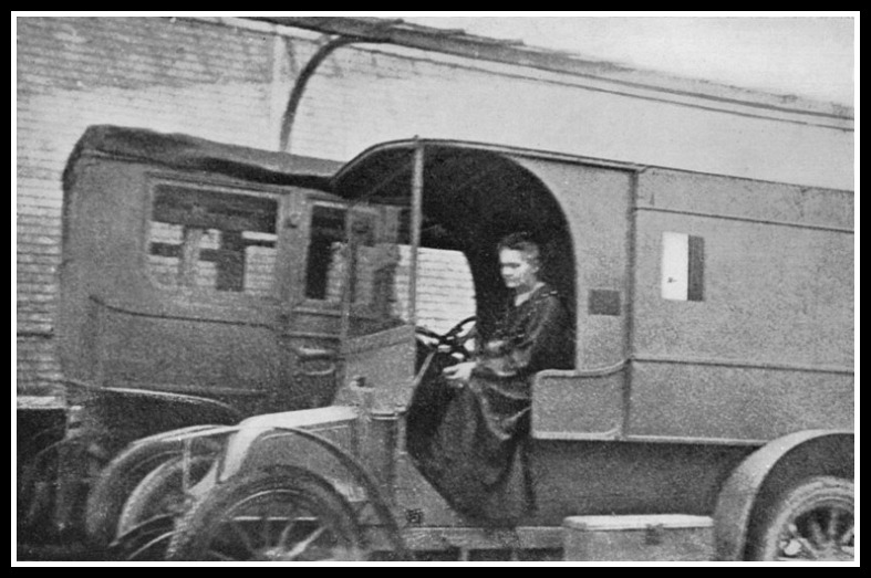 Marie at the wheel of a Little Curie.